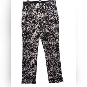 Investments - Black W/White Geometric Design, Slim Factor Ankle Pants, Size Med.